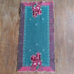 Bieżnik świąteczny 35x70 w kolorze zielonym z wyhaftowanymi świecami