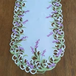 Bieżnik 40x85 w kolorze białym z lawendą