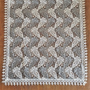 Gipiurowy bieżnik 80x140 w kremowo-szare liście