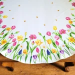 Obrus o średnicy 130 cm tulipany